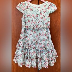 Rare Editions - Floral ruffle cap sleeve dress (Size 5T)
